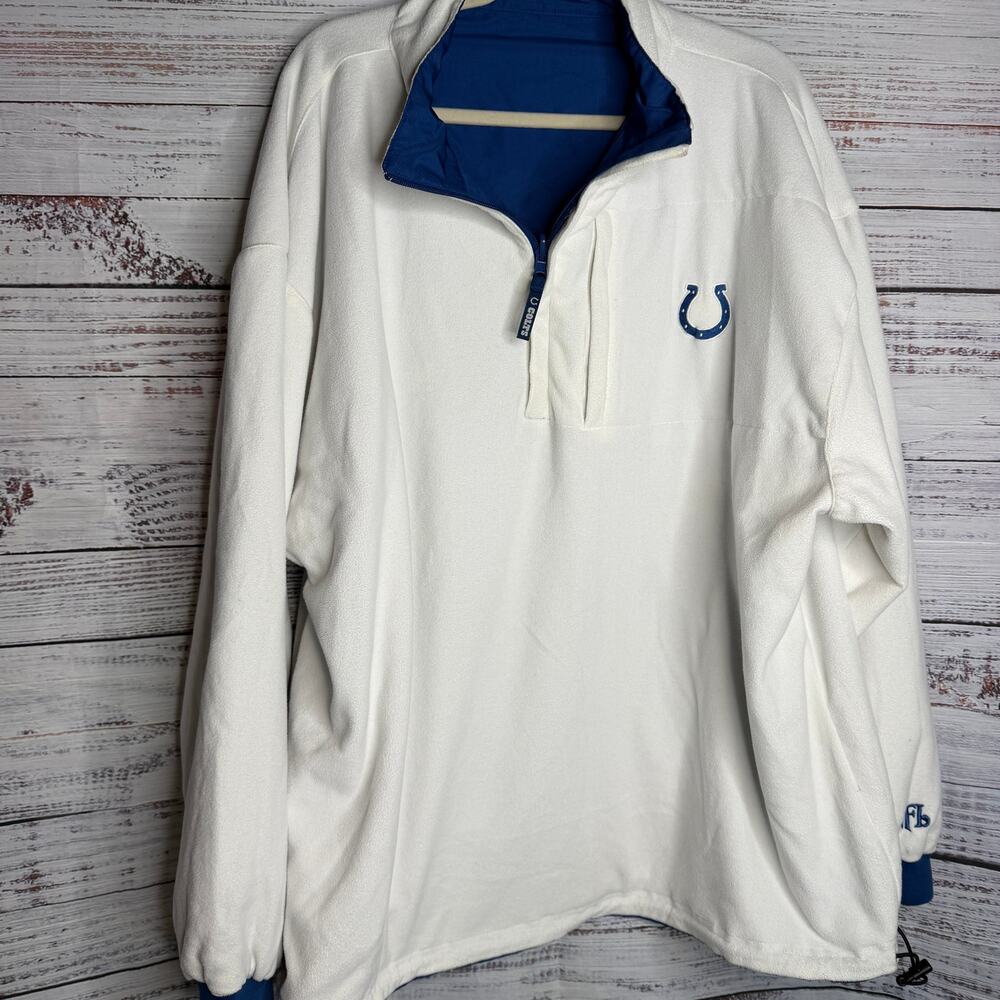 Indianapolis Colts NFL Reversible Pullover Jacket 2XL Blue White - Picture 4 of 6